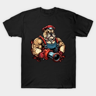 Firefighter Bulldog T-Shirt